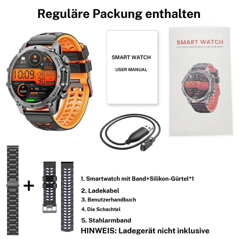 1,52'' Smartwatch HD per uomini – Telefono e controllo della musica – Molte modalità sportive – Impermeabile secondo IP68 – Longa durata della batteria – Orologio fitness per Android e iPhone