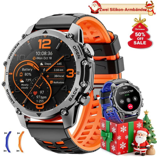 1,52'' Smartwatch HD per uomini – Telefono e controllo della musica – Molte modalità sportive – Impermeabile secondo IP68 – Longa durata della batteria – Orologio fitness per Android e iPhone